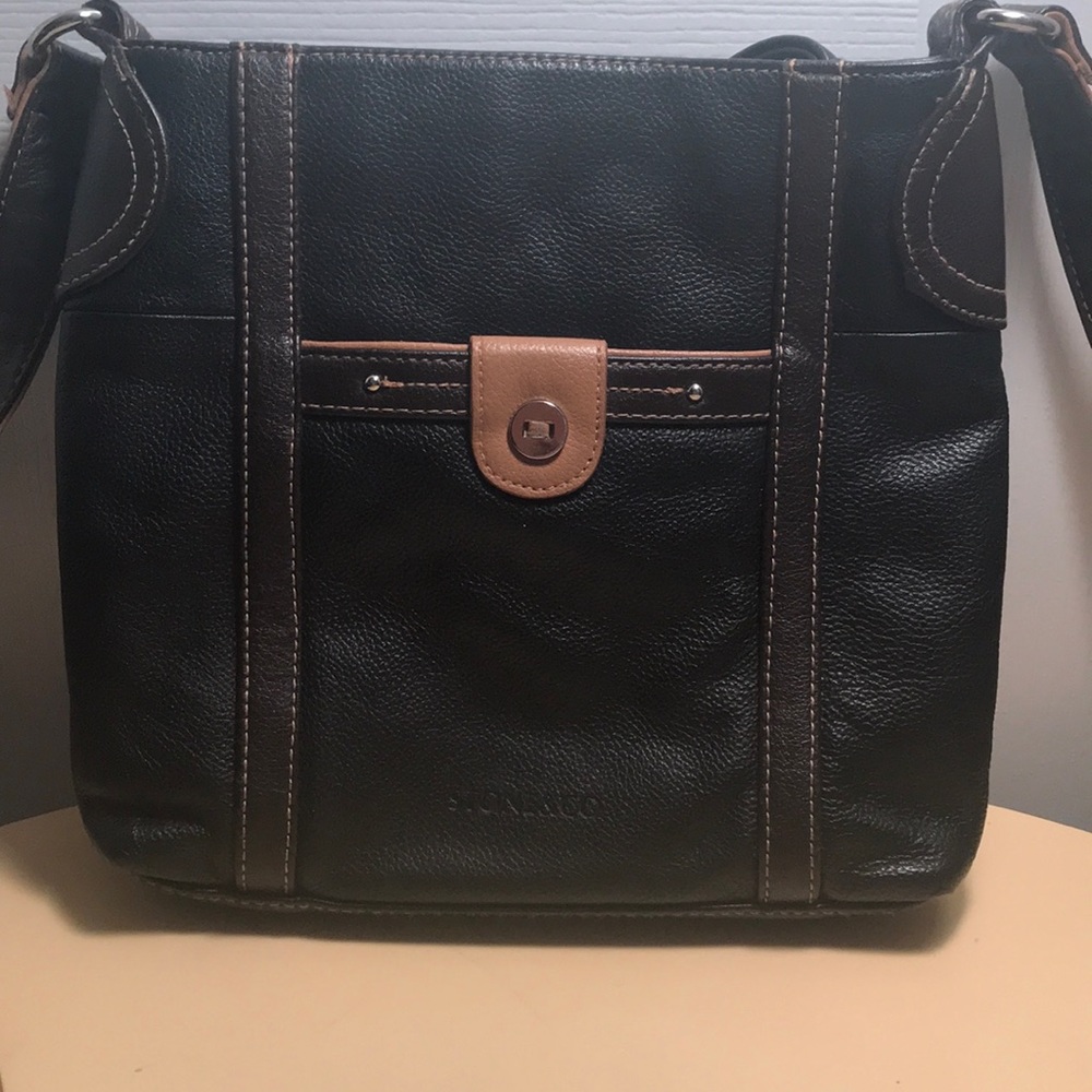 STONE & CO BLACK LEATHER CROSSBODY